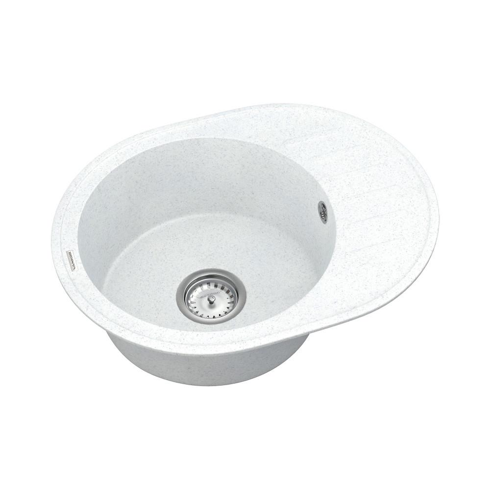 Кухонная мойка VANKOR Lira LMO 02.57 White stone с сифоном