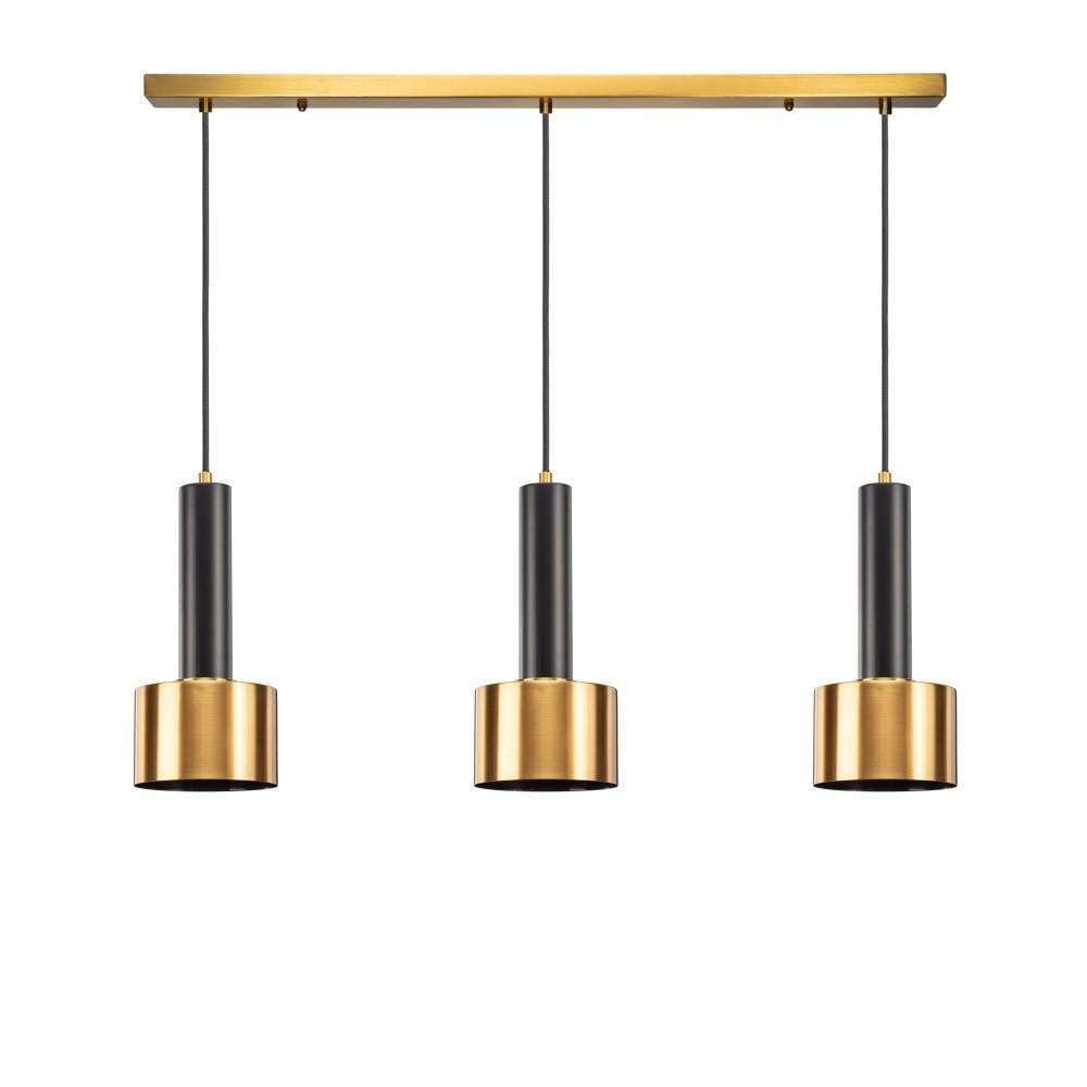Підвісний світильник Tube line BARREL LED 3L Чорний/Золотий (PL-T0006-3/B-GOLD) - фото 1