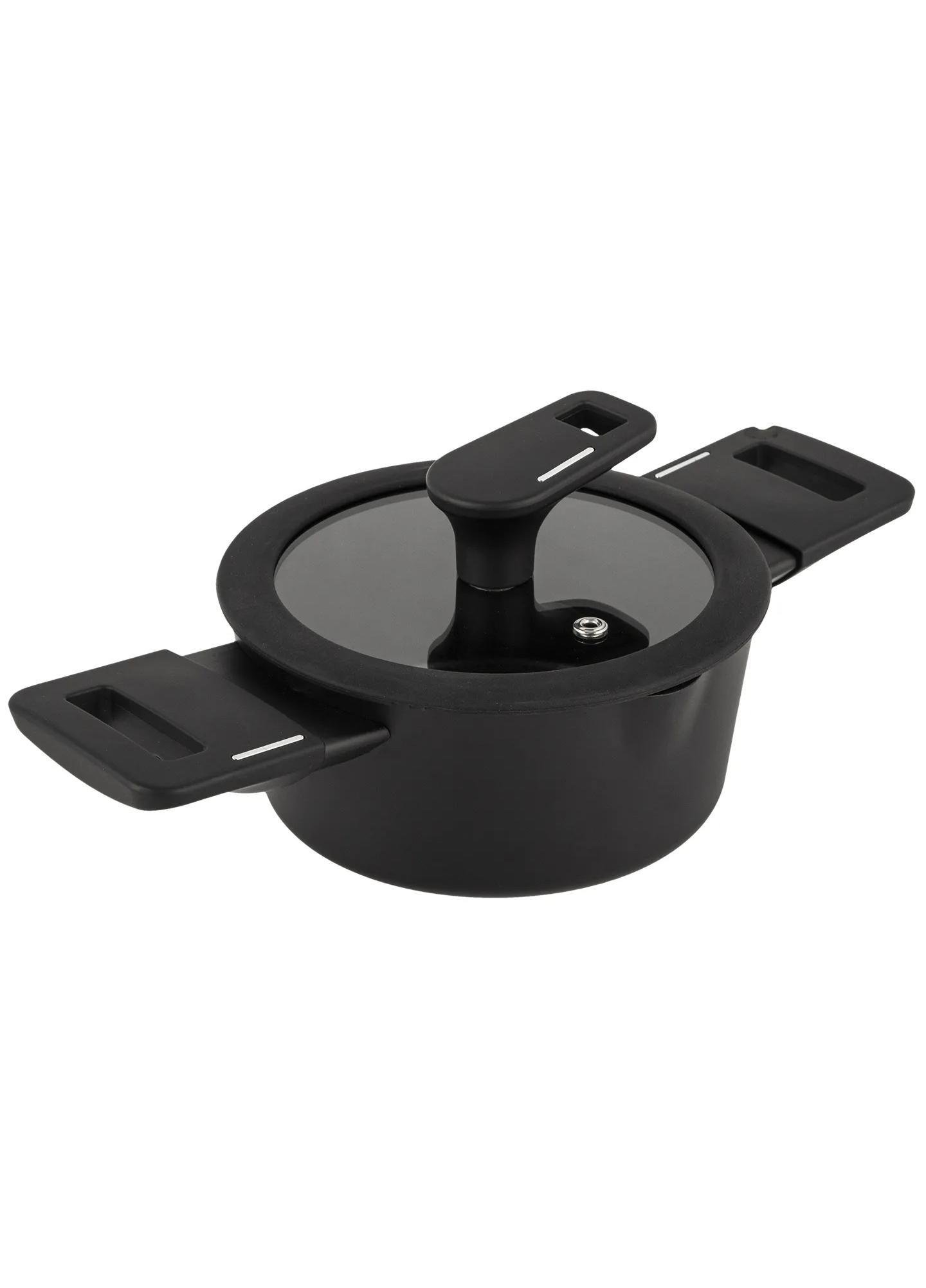 Кастрюля Krauzer Eco Line цилиндрическая алюминий 1,2 л 16 см Черный (78124)