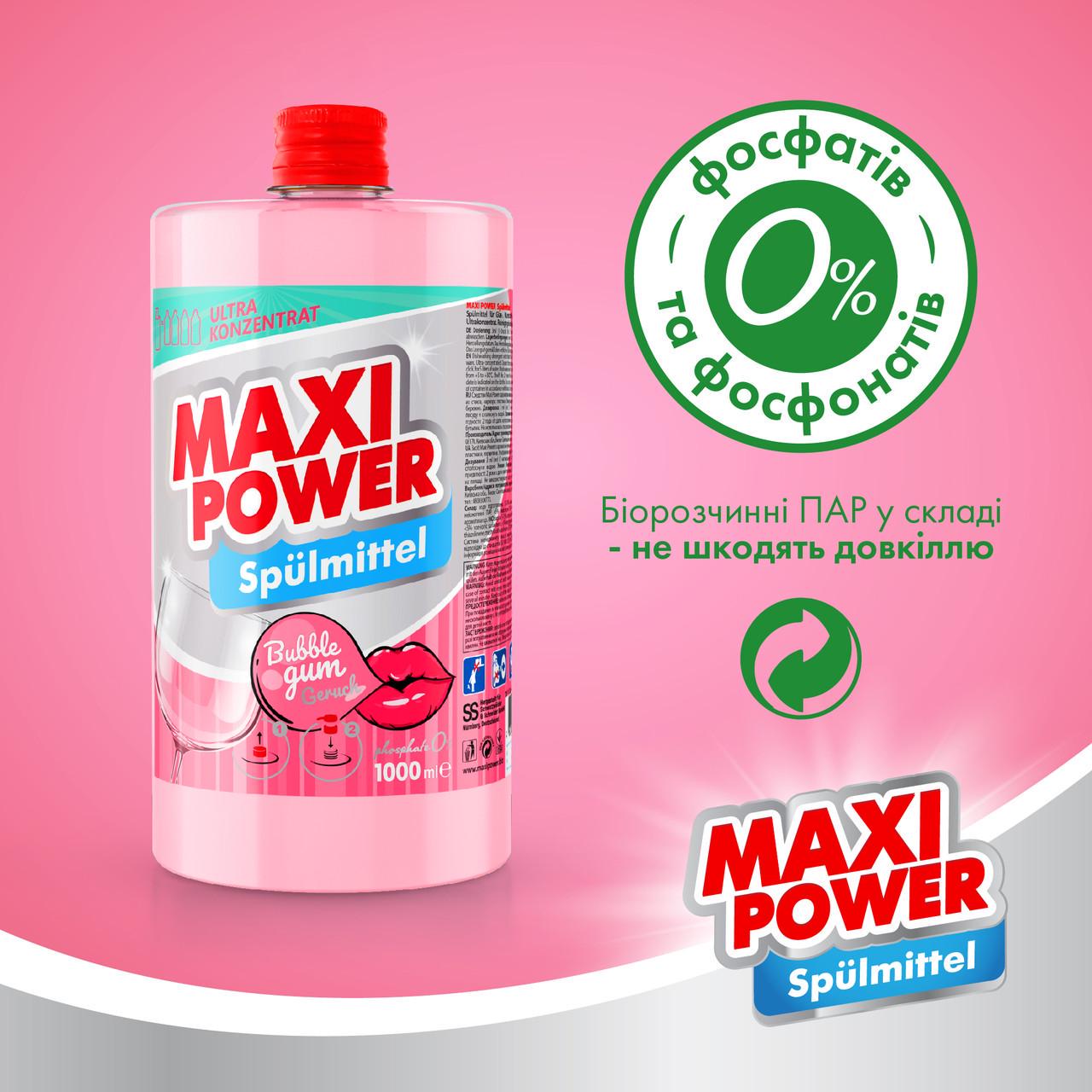Средство для мытья посуды Maxi Power Бабл Гамм 1 л запаска (2451018929) - фото 4 Средство для мытья посуды Maxi Power Бабл Гамм 1 л запаска (2451018929) - фото 4