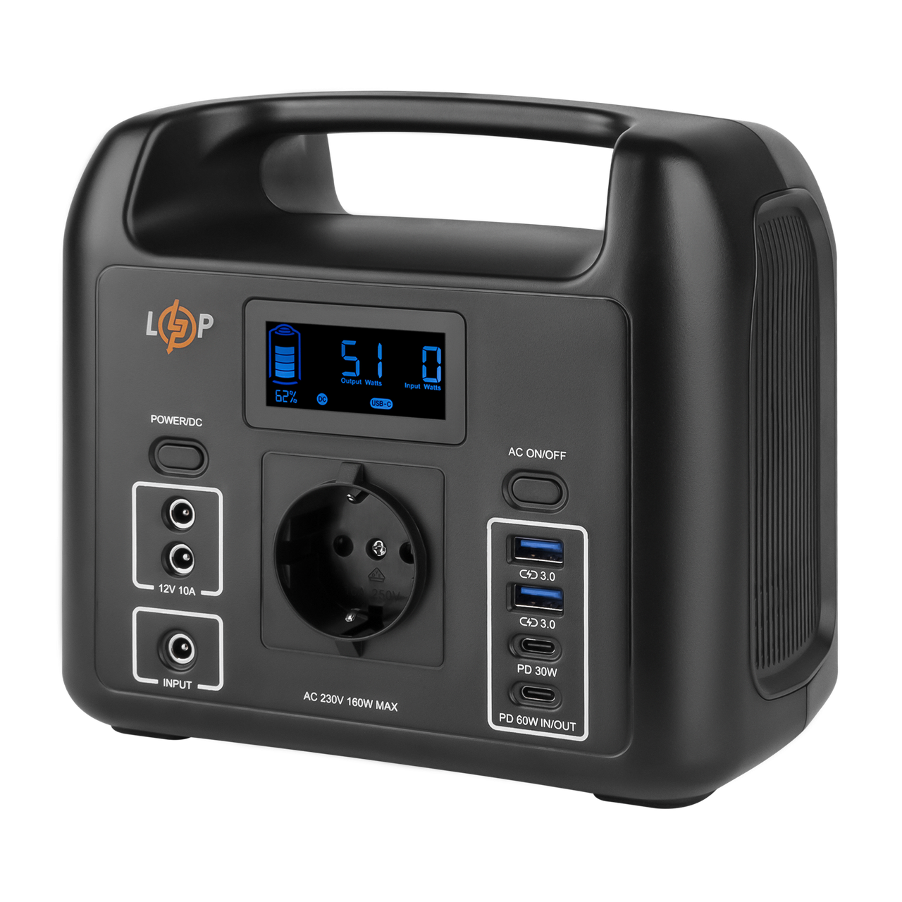 Зарядная станция портативная LP CHARGER 160 160W 204Wh многофункциональная - фото 2 Зарядная станция портативная LP CHARGER 160 160W 204Wh многофункциональная - фото 2