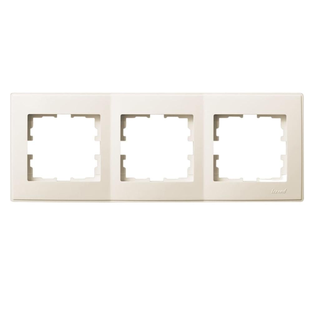 Рамка Lezard Lesya 3-местная горизонтальная Кремовый