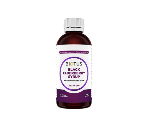 Сироп бузины Black Elderberry syrup Biotus 250 мл