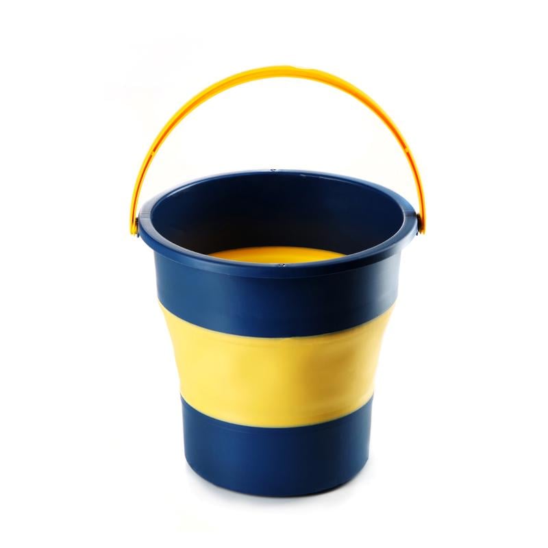 Ведро складная Сила силиконовое 4,6 л Оранжевый/Черный (961001)