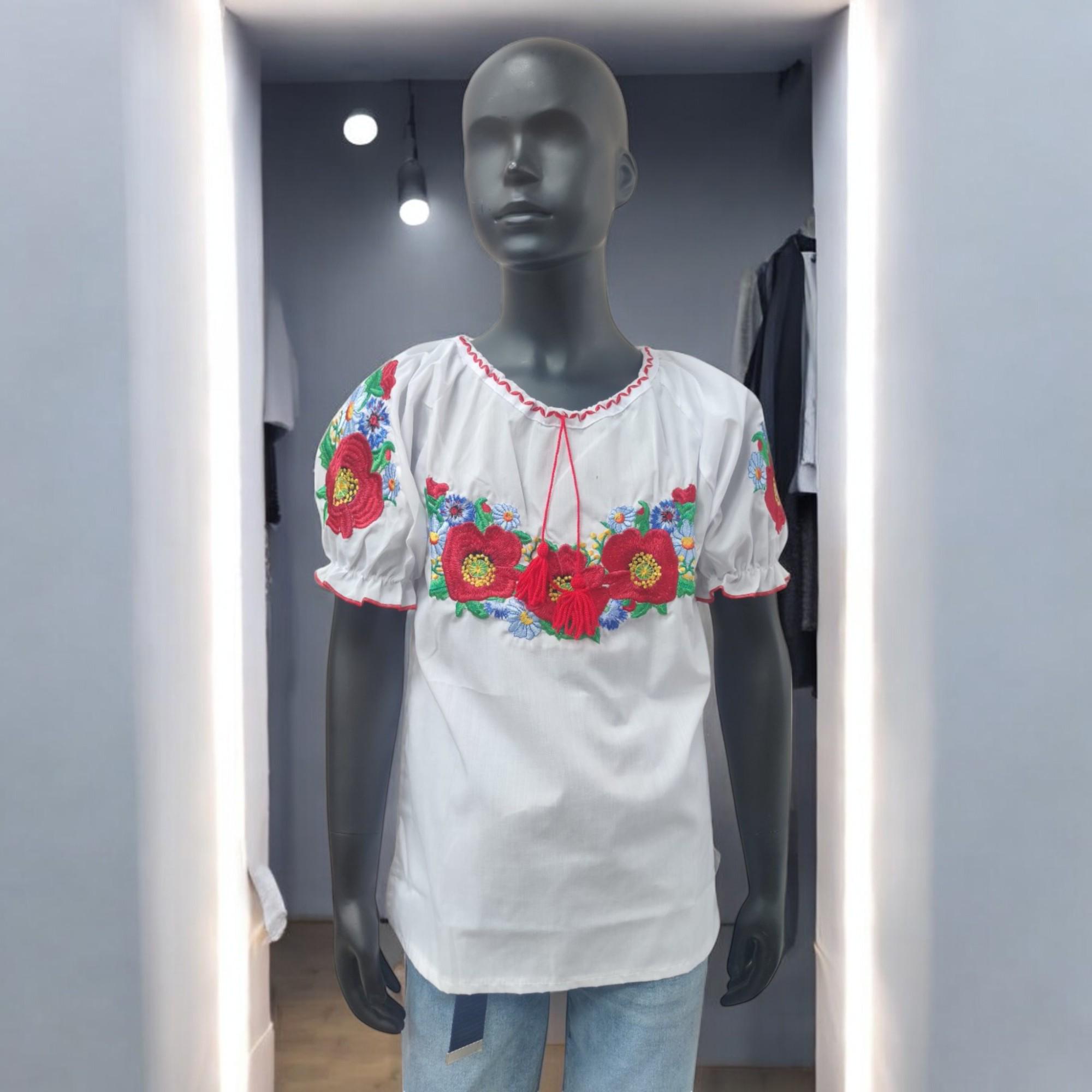 Вышиванка для девочки Poppy Wreath традиционная украинская 128 см (T_V0913KR_128) - фото 2 Вышиванка для девочки Poppy Wreath традиционная украинская 128 см (T_V0913KR_128) - фото 2