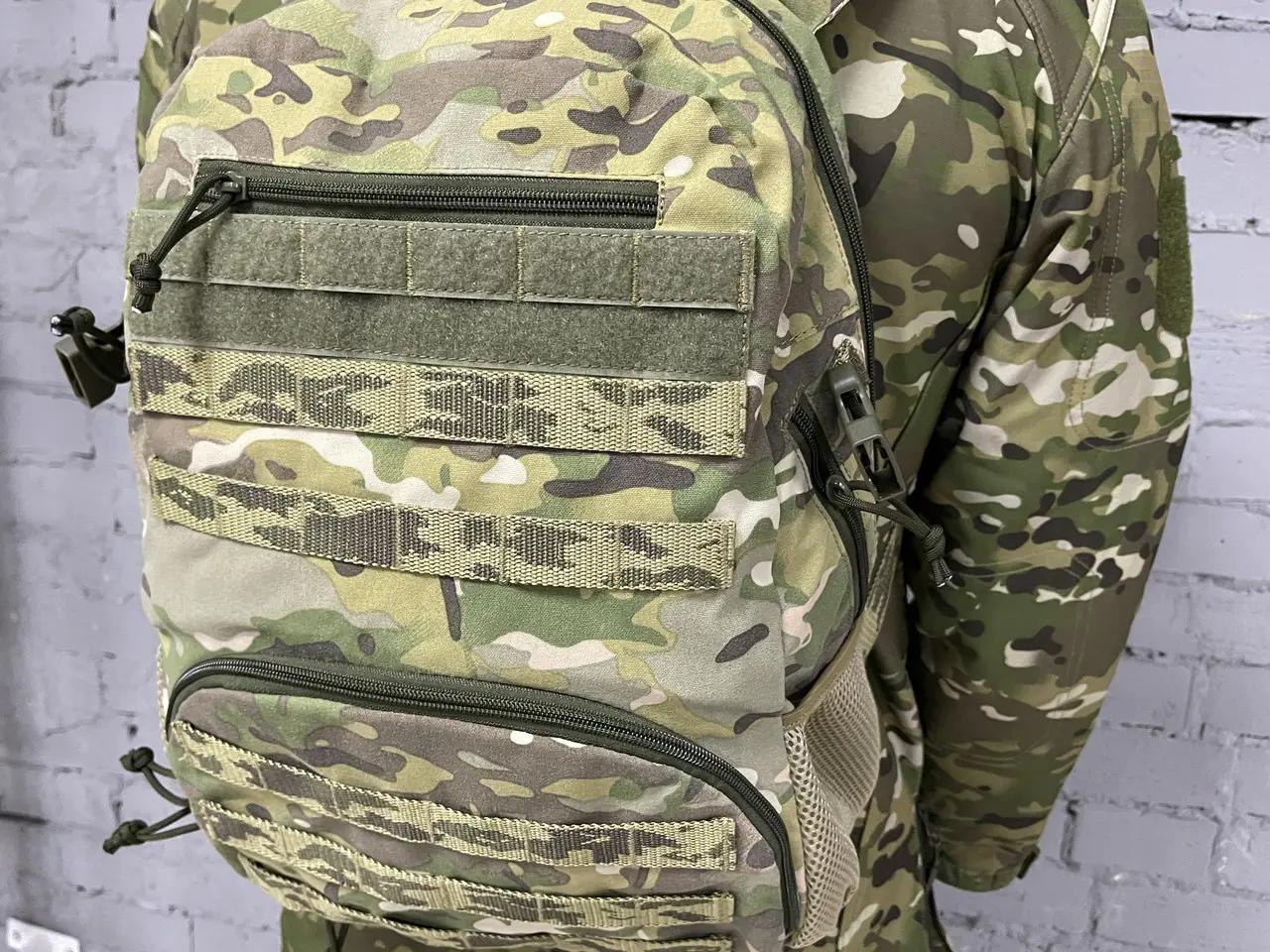 Рюкзак с системой крепления MOLLE водостойкий мягкая спинка 20 л Мультикам (PLT-082) - фото 9