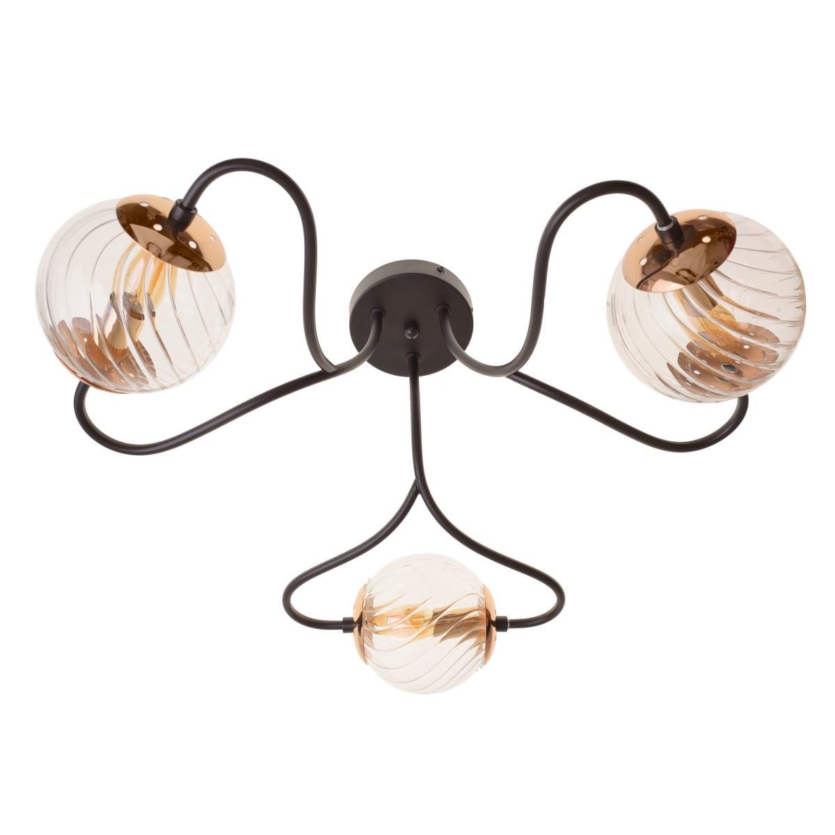 Люстра Brille BL-801S/3 E14 BK+FG Чорний/Золото