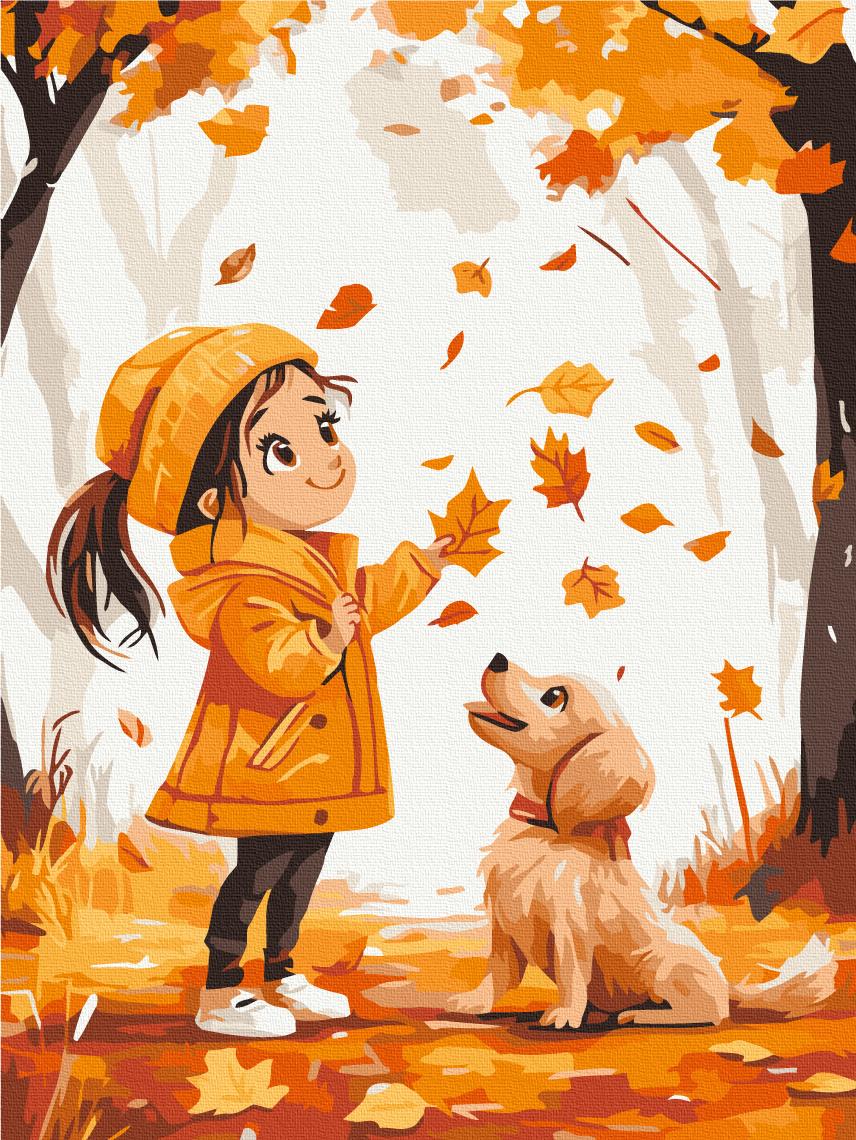 Картина по номерам Brushme Осенняя прогулка с другом 30x40 см (KBS0170)