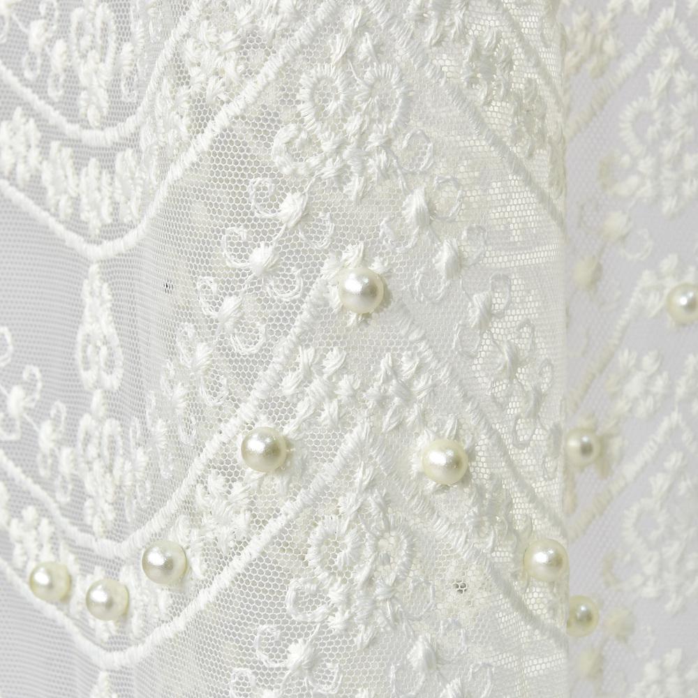 Тканина тюль фатин з вишивкою TAMA krem 122 гр/м2 305 см (27059) - фото 3