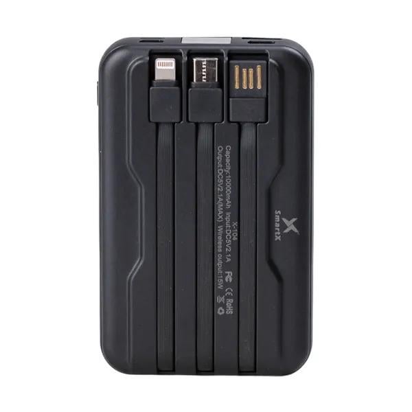 Повербанк Smart X с беспроводной зарядкой 4 порта/3 кабеля 10000 mAh Прозрачный (X104) - фото 3 Повербанк Smart X с беспроводной зарядкой 4 порта/3 кабеля 10000 mAh Прозрачный (X104) - фото 3