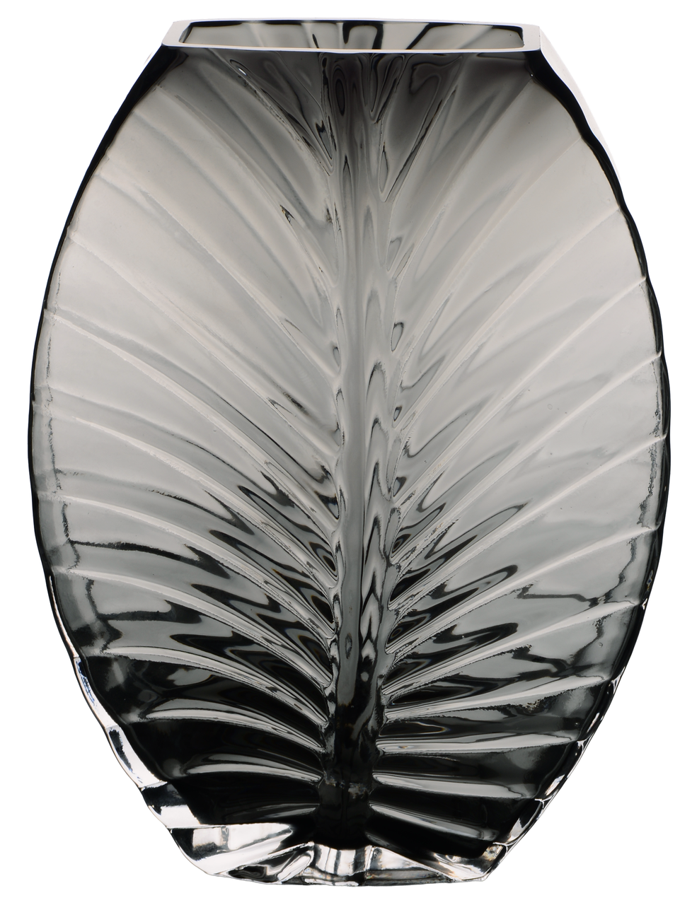 Ваза для квітів VIVA LEAF скляна 25 см Димчасто-сірий (A060205)
