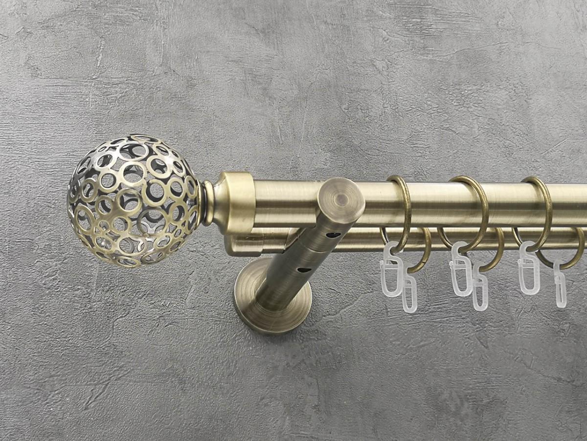 Карниз Quadrum Савона гладкая штанга двойной универсальный 25/19 мм 300 см Антик (262045406)