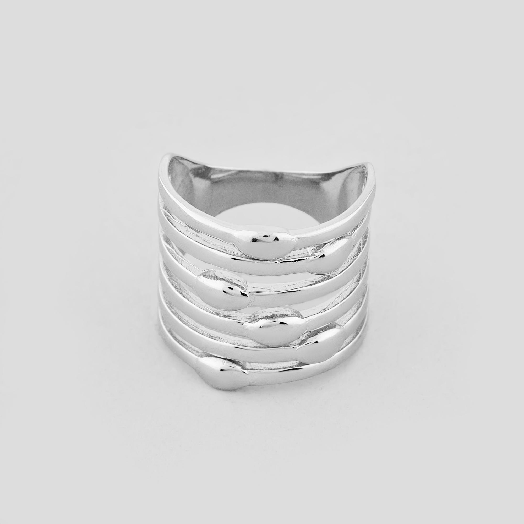 Серебряное кольцо Minimal Лабиринт желаний р. 18 (15806)