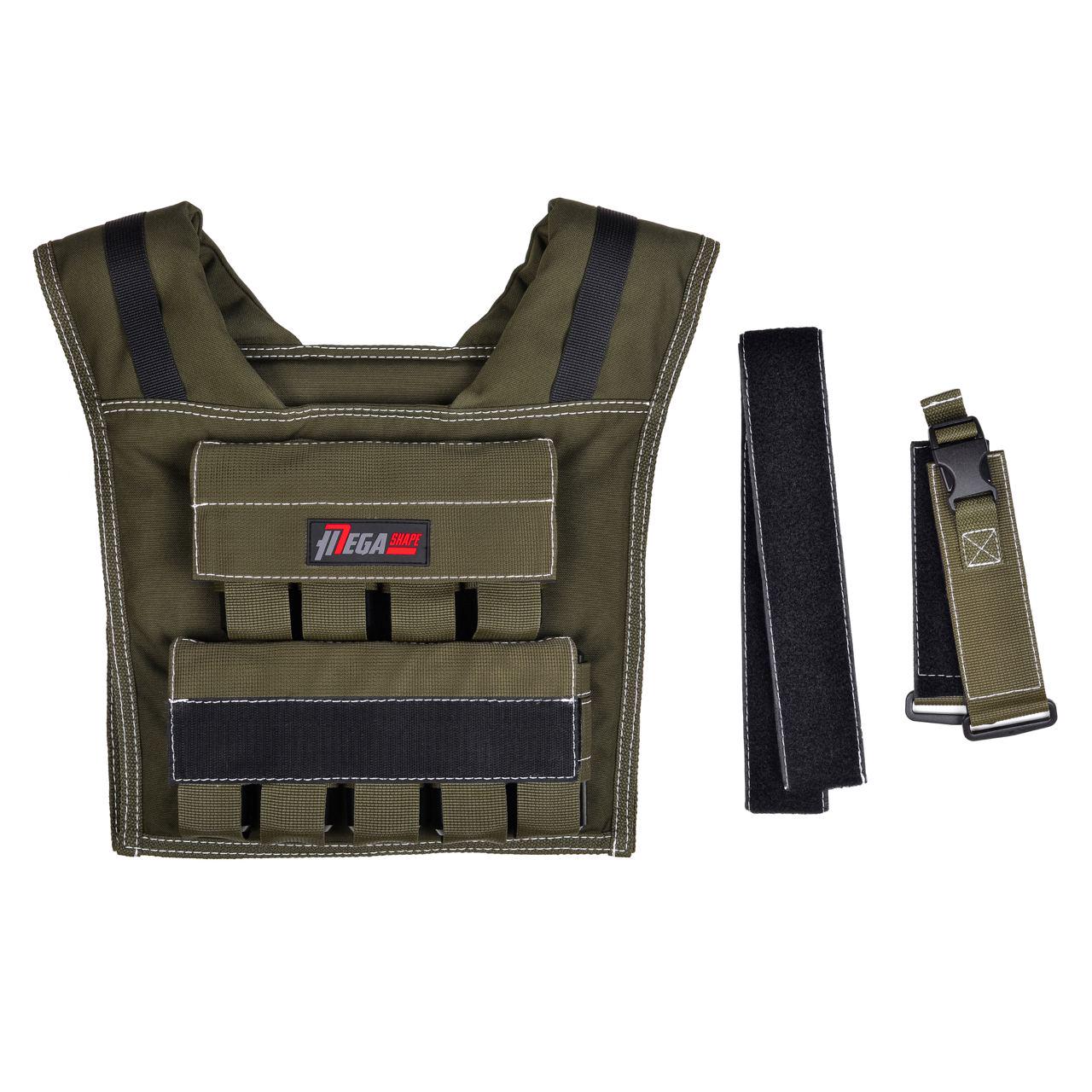 Жилет обважнювач для спорту MegaShape 10 кг Хакі (WV10-02) - фото 6