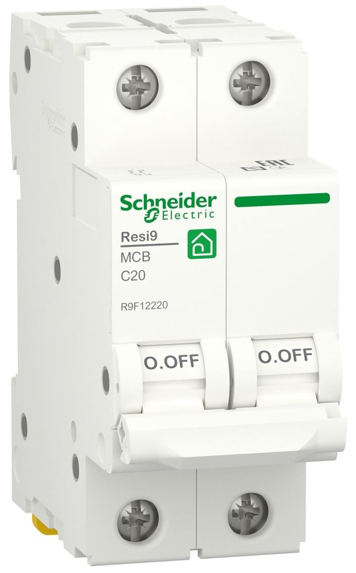 Автоматичний вимикач Schneider Electric Resi9 6kA 2P 20A C (R9F12220)