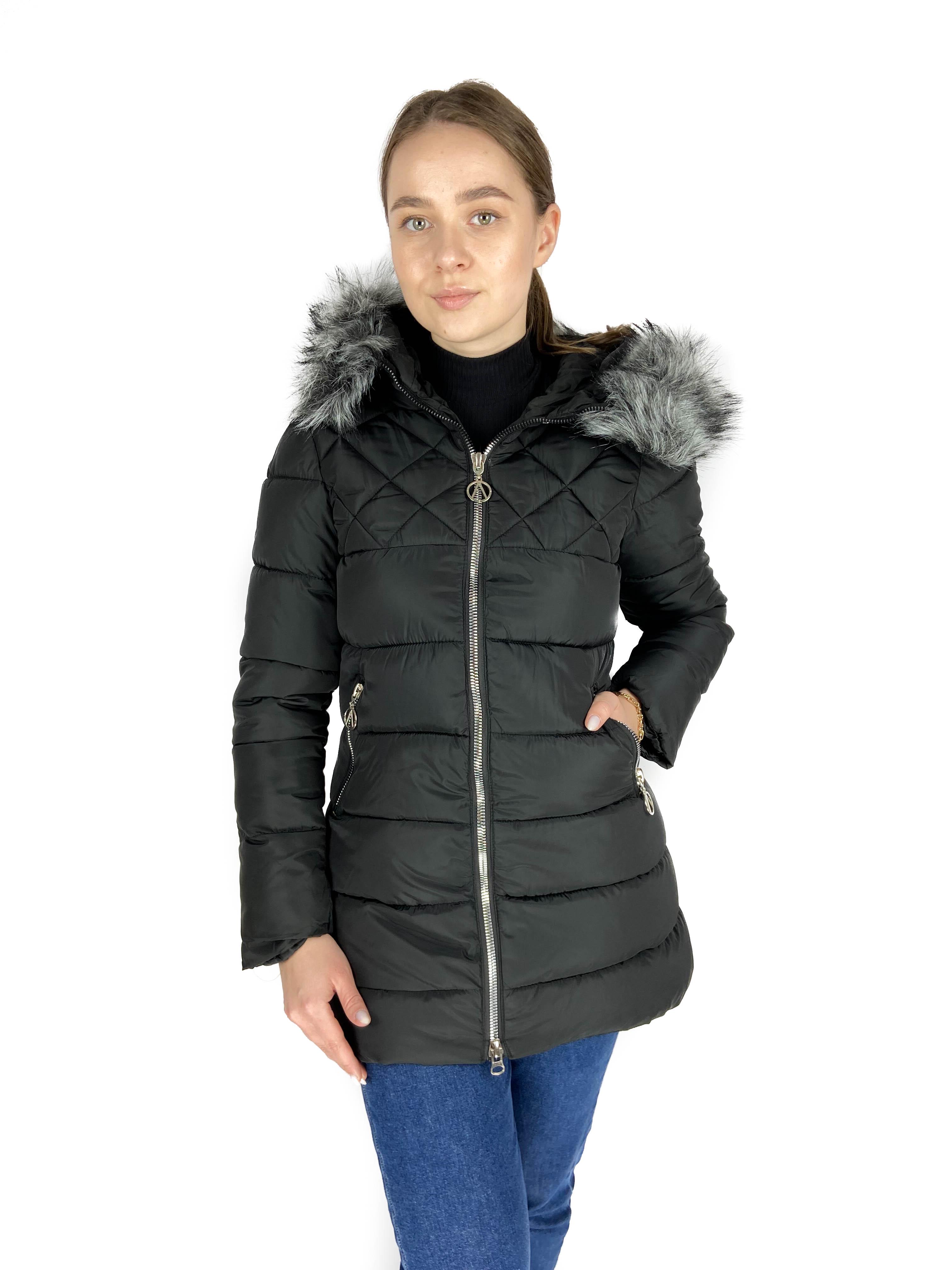 Куртка женская зимняя RUYIXUE с капюшоном XL Черный