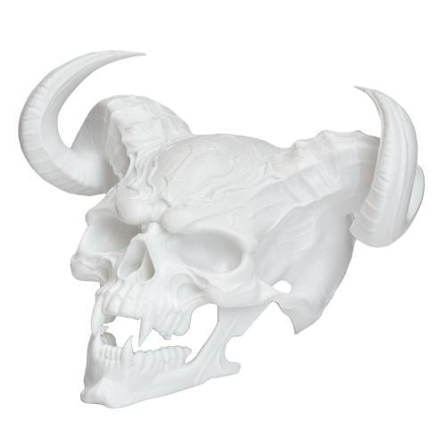 Защитный колпачок фаркопа Череп с рогами белый