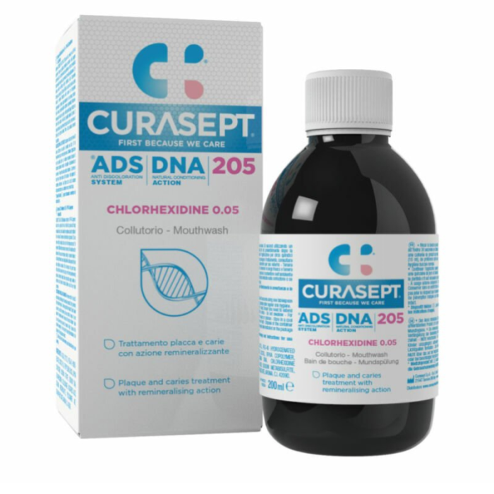 Ополіскувач Curasept ADS 205 0,05% CHX та фтору захист від нальоту та карієсу 200 мл