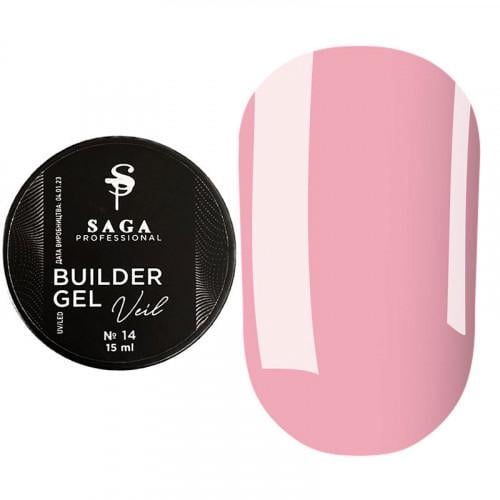 Гель для наращивания Saga Builder Veil Gel №14 15 мл Приглушенно-розовый