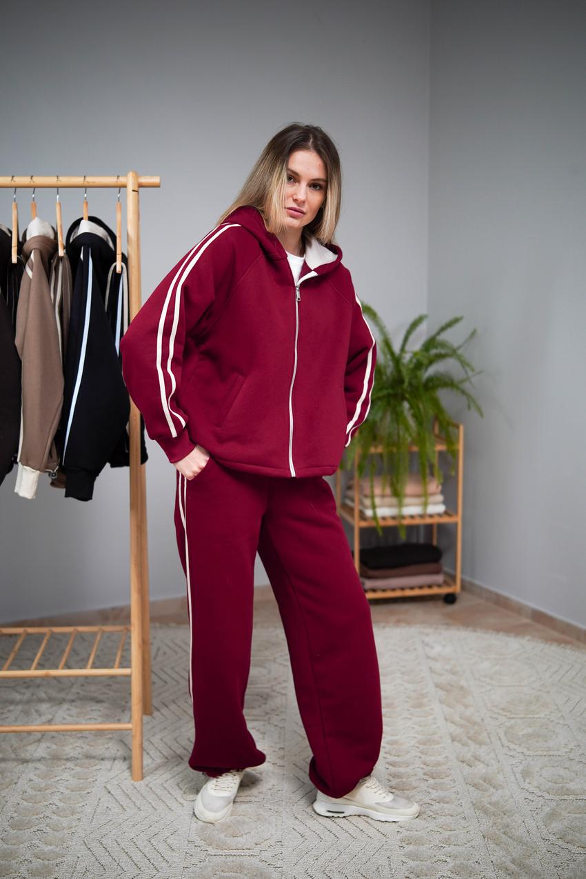 Костюм женский М208.4 на замке с начесом XXL Бордовый (1032-1-64)