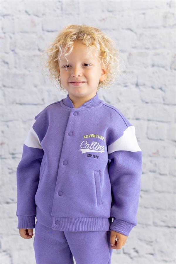 Бомбер детский унисекс в стиле колледж Zeyland с принтом 3-4 года 104 см Сиреневый (8683169127485)