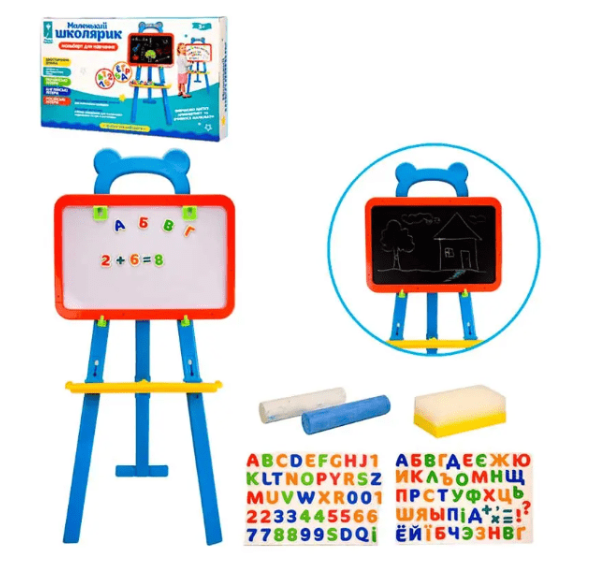 Мольберт дитячий 0703-RU двосторонній магнітний магнітні цифри/літери 3 мови (2709531594) - фото 9