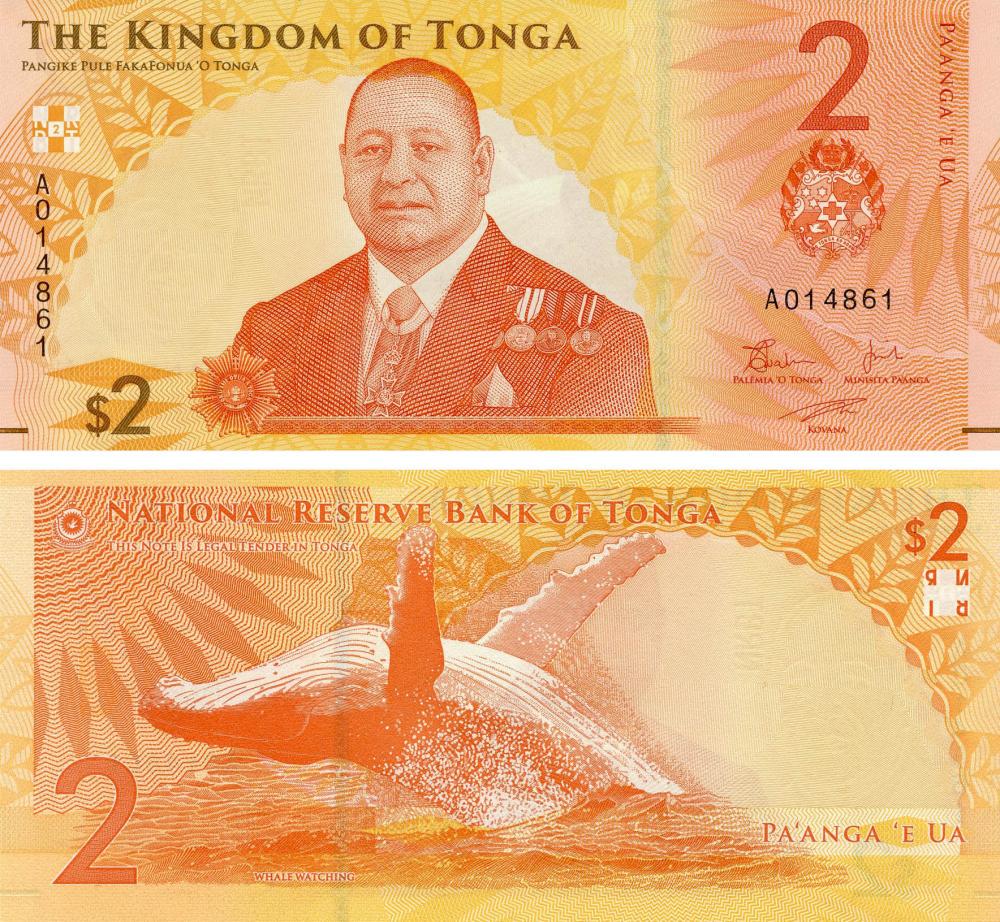Коллекционная банкнота Тонга 2 паанга 2024 UNC Кит Pnew (Б19145)