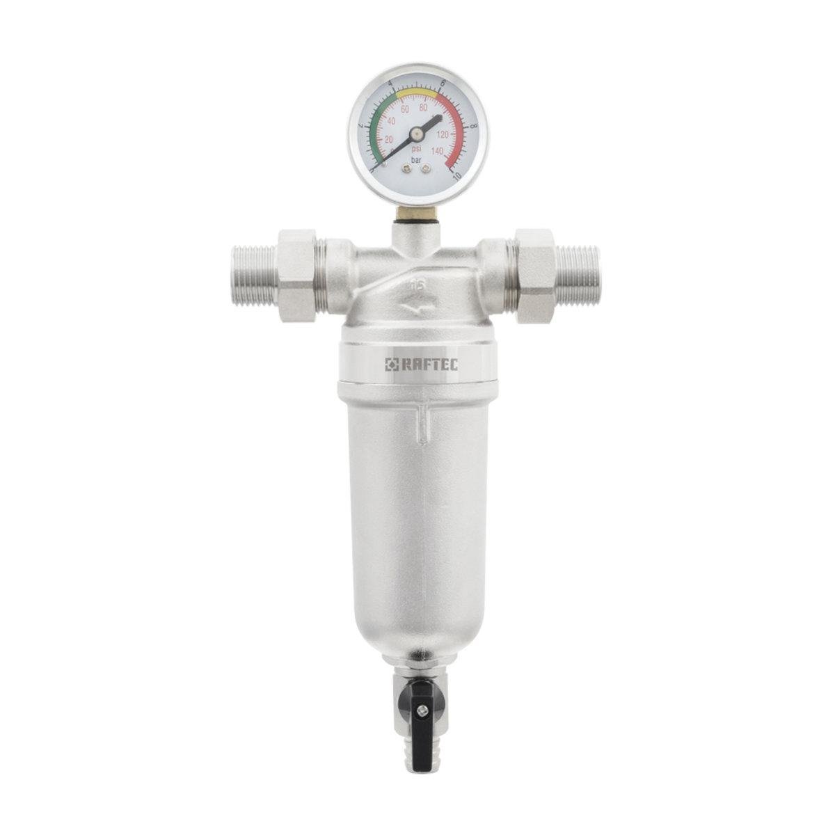 Фільтр самопромивний Raftec RMHF01 1/2" з манометром (SW-89336)