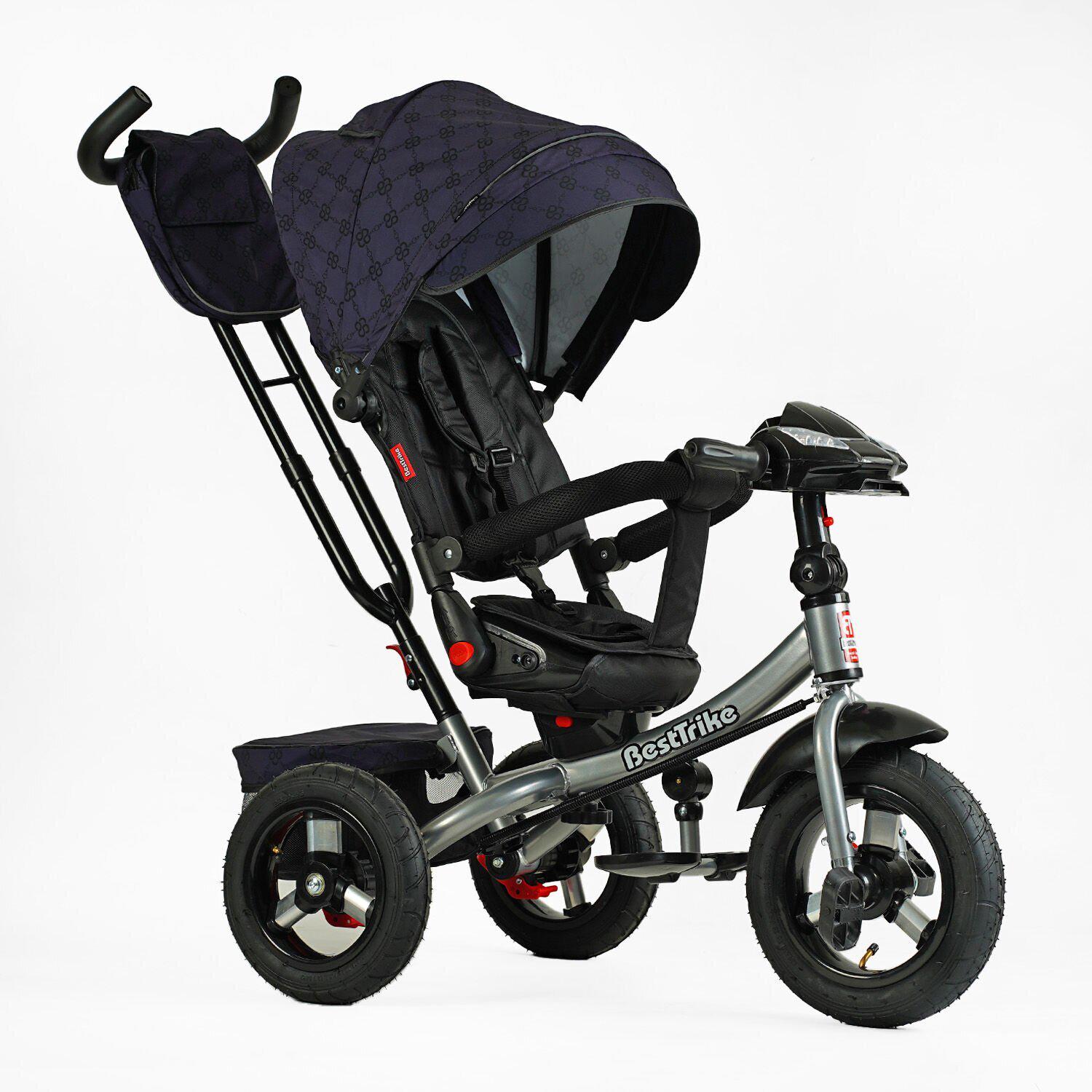Велосипед дитячий триколісний Best Trike 6088 F надувні/фара з USB/пультом/батьківською ручкою Темно-синій (702-15) - фото 1 Велосипед дитячий триколісний Best Trike 6088 F надувні/фара з USB/пультом/батьківською ручкою Темно-синій (702-15) - фото 1