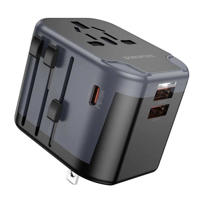 Зарядное устройство сетевое Borofone BAC13 Leader 3-port PD20W 1C2A universal conversion charger Black (6941991117169) Зарядное устройство сетевое Borofone BAC13 Leader 3-port PD20W 1C2A universal conversion charger Black (6941991117169)