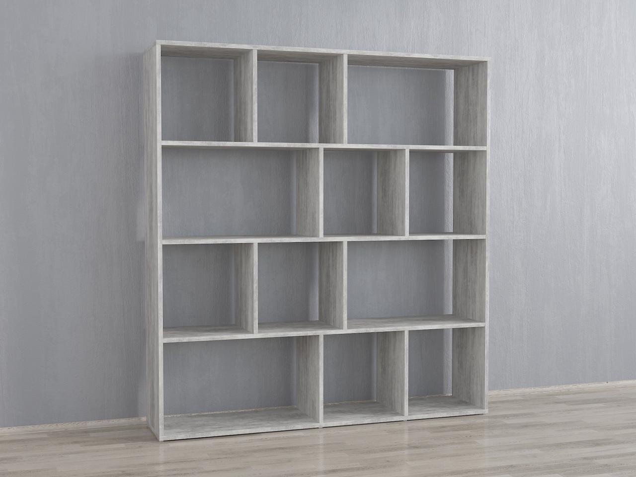 Стеллаж-перегородка для комнаты Moreli Id 0083 1316x1430x290 мм Бетон (id27-0000-83-beton)