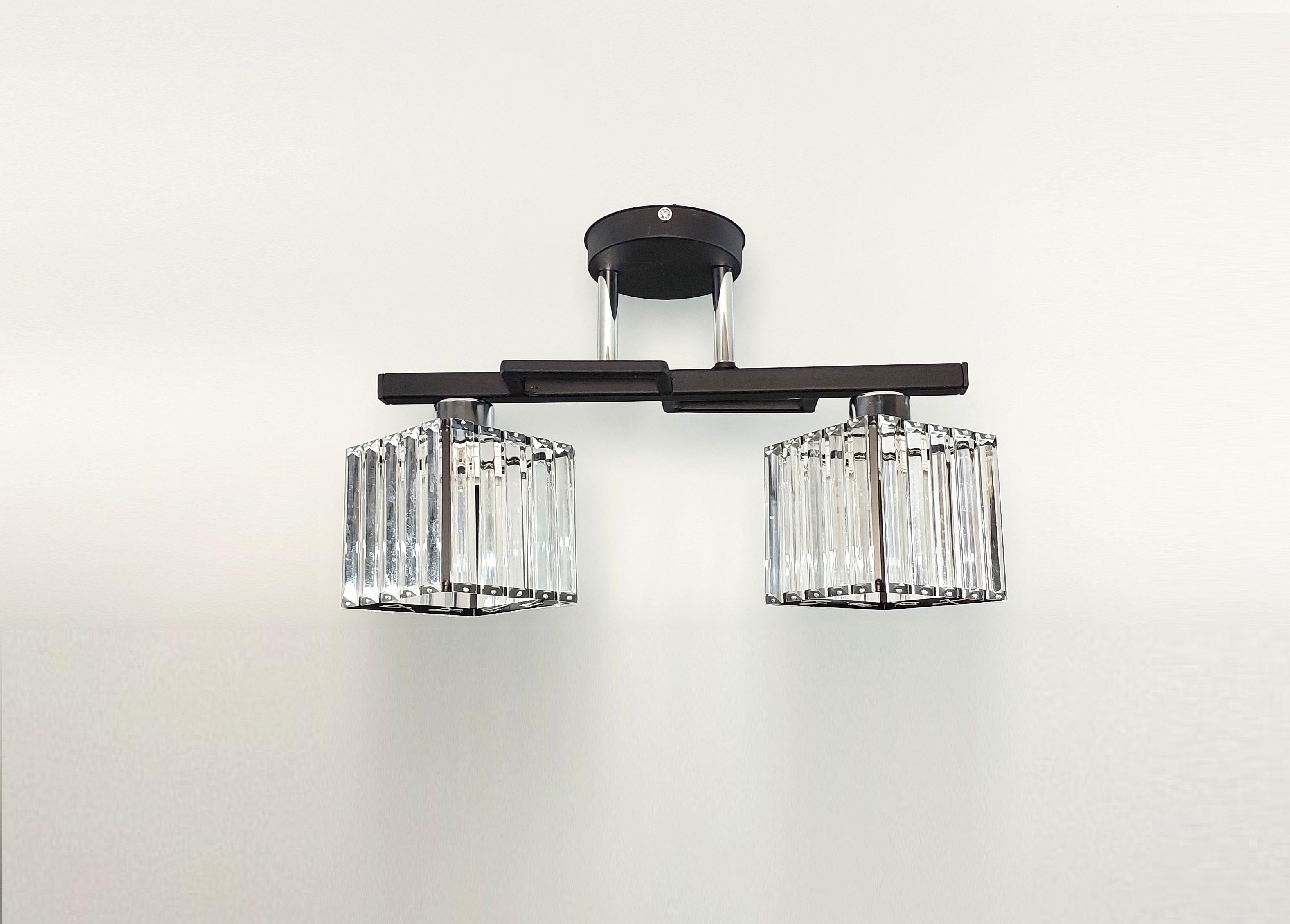 Люстра потолочная Лофт 1278/2 на два плафона металлическая Черный - фото 4 Люстра потолочная Лофт 1278/2 на два плафона металлическая Черный - фото 4