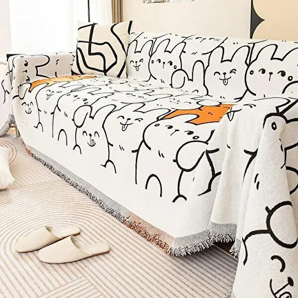 Плед покрывало на кровать/диван C00522-3 с изображением Кроликов 180х280 см - фото 9 Плед покрывало на кровать/диван C00522-3 с изображением Кроликов 180х280 см - фото 9