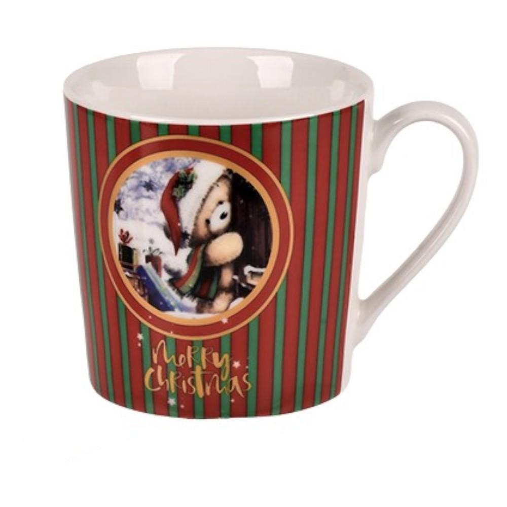 Чашка Stenson Christmas 360 мл Белый с красным и зеленым (R34406)