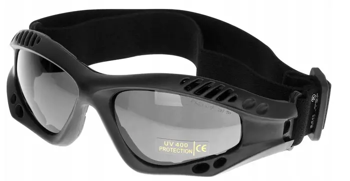 Очки защитные десантные затемненные Mil-Tec Commando Brille Air Pro Schwarz Smoke (15615302)