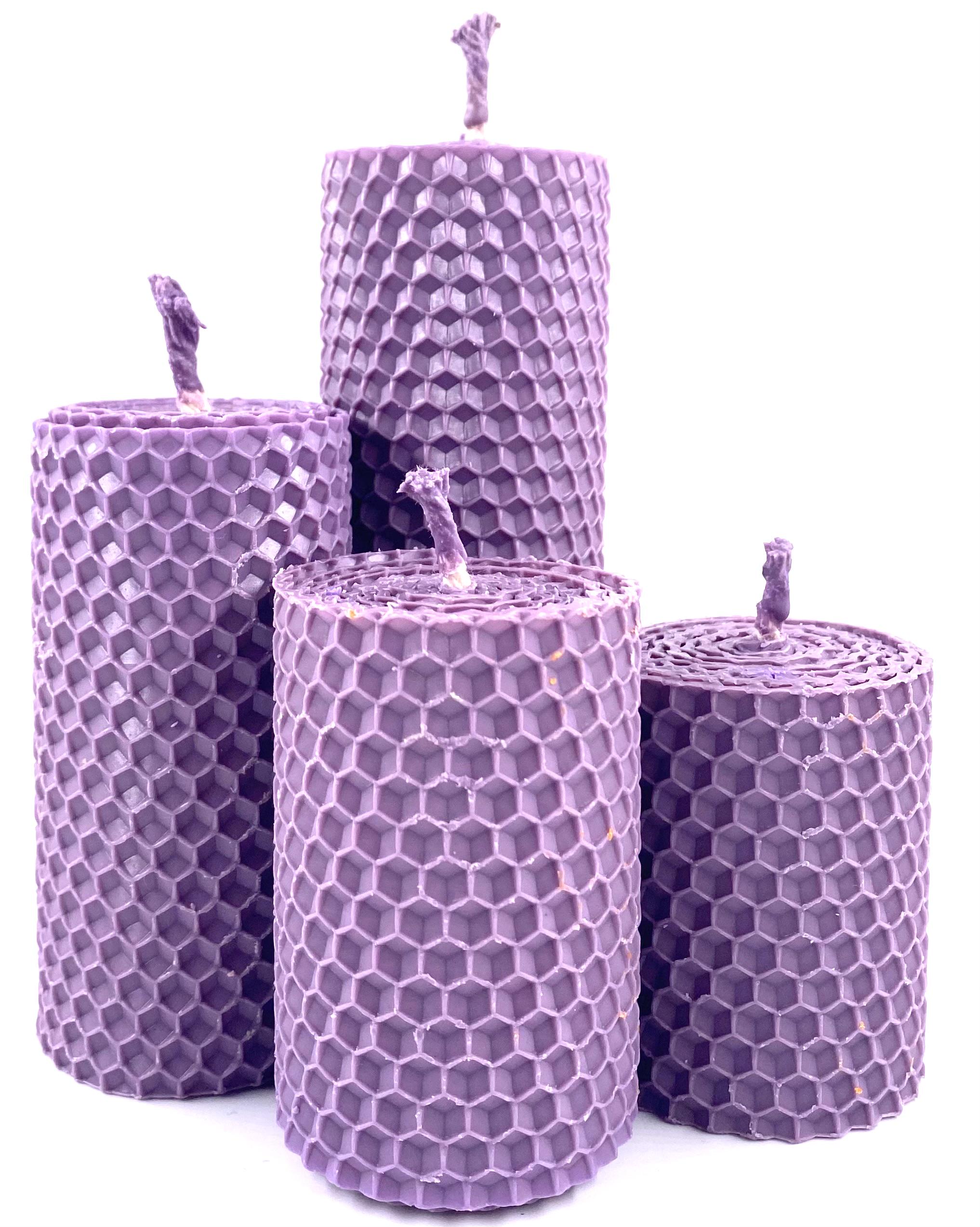 Набор 4-х декоративных свечей из натуральной вощины Сиреневый (1796)