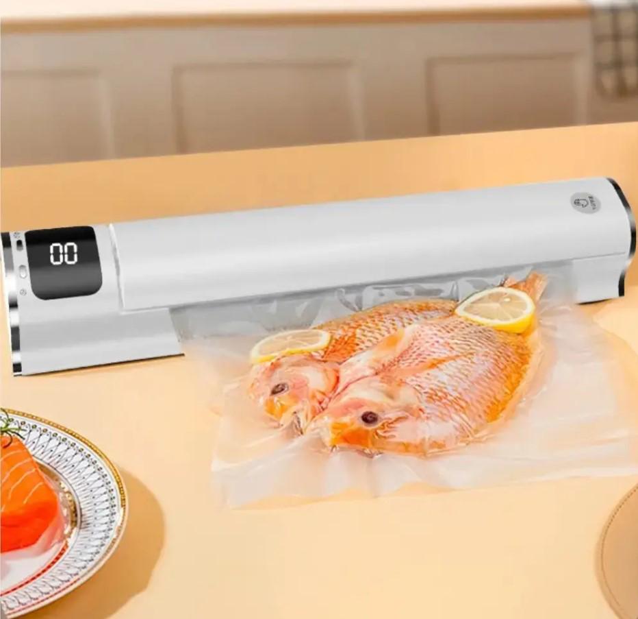 Вакуумный упаковщик с дисплеем от Type-C USB 1200 Вт и набор пакетов (145) - фото 2 Вакуумный упаковщик с дисплеем от Type-C USB 1200 Вт и набор пакетов (145) - фото 2