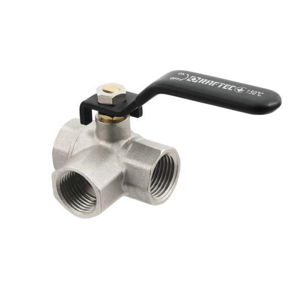 Кран кульовий триходовий Raftec DN15 1/2' Black (ВВ TDRH01)