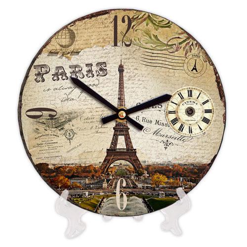 Часы настенные круглые Presentville Eiffel Tower Paris 18 см (CH18 P 15S072)