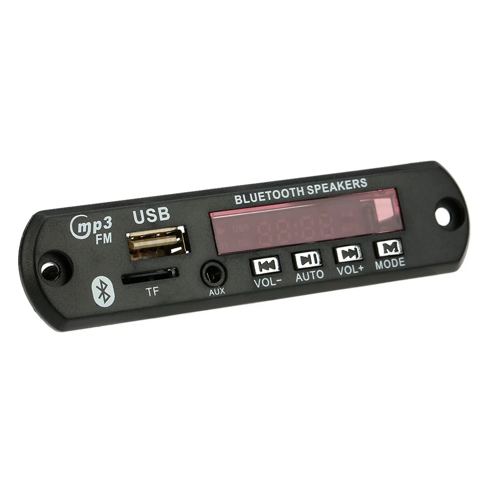 Авто MP3/FM модуль усилитель USB TF AUX SD Bluetooth 5-12В Черный