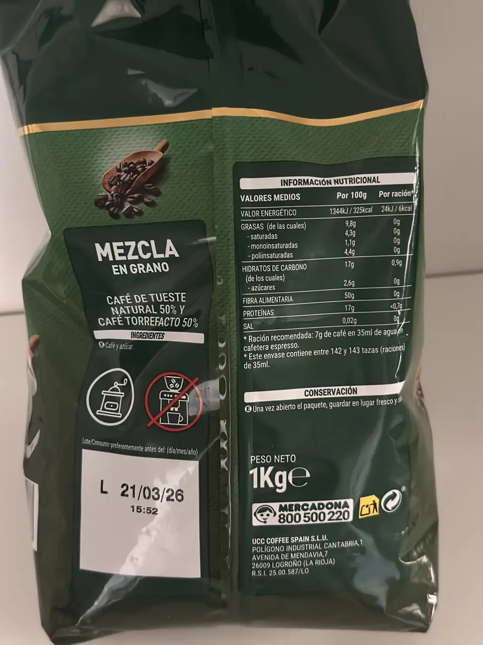 Кофе в зернах Hacendado Sabor Fuerte Испания 1 кг - фото 3 Кофе в зернах Hacendado Sabor Fuerte Испания 1 кг - фото 3