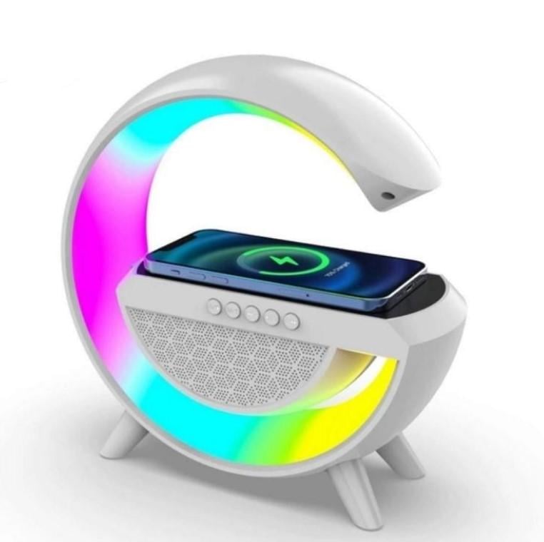Смарт-лампа BT2301 RGB с беспроводной зарядкой для телефона/Bluetooth колонкой/будильником 3в1 (2032993049)