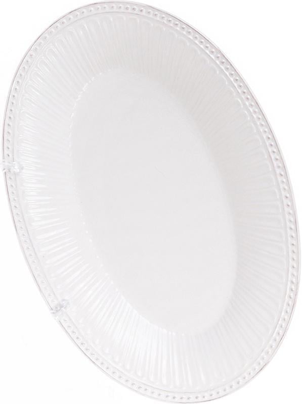 Блюдо керамическое Stone Flower овальное 33,8х22,5х4,1 см Белый (32311487)