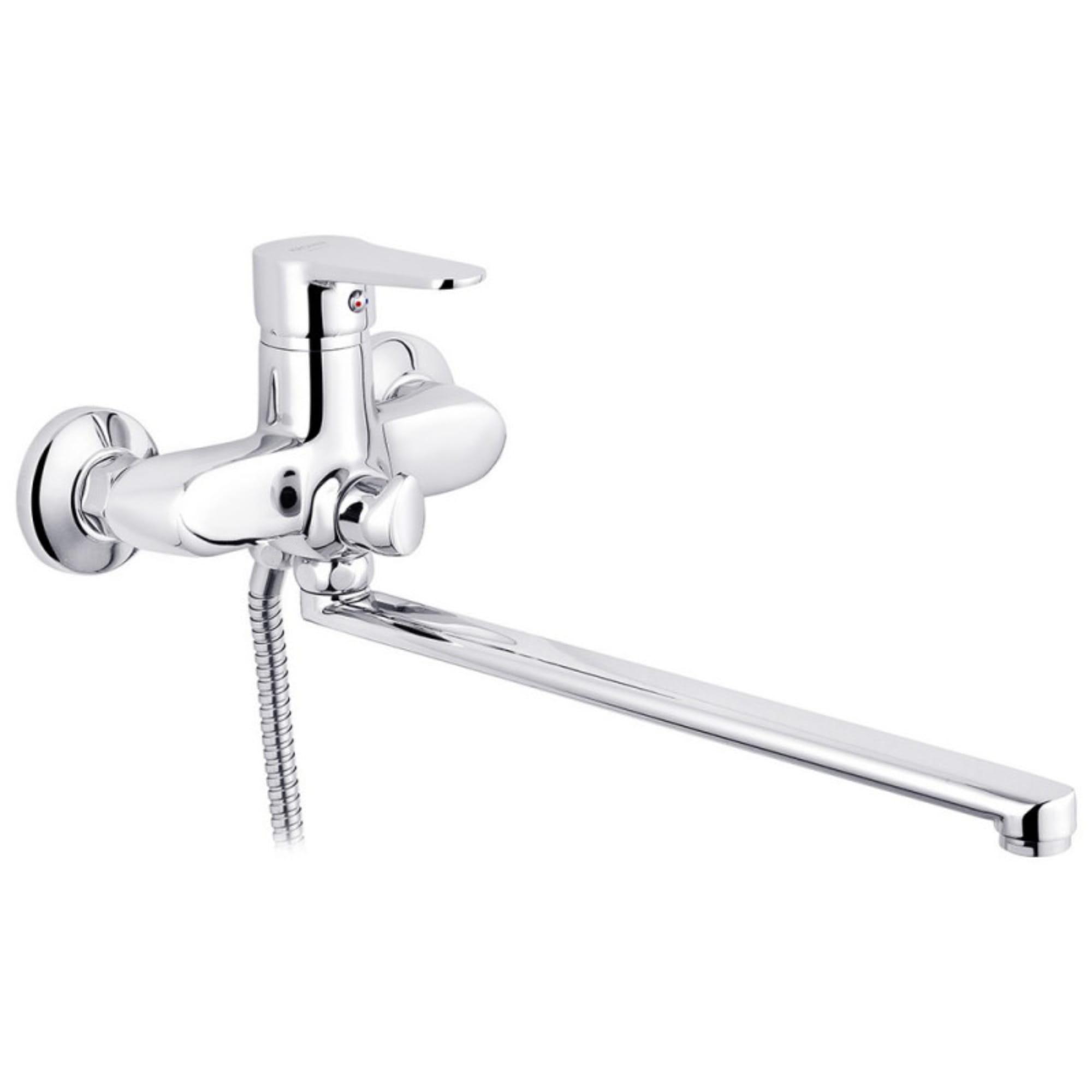 Смеситель для ванны Kroner KRM Elbe C071 однорычажный с ручной лейкой Хром (CV016437)