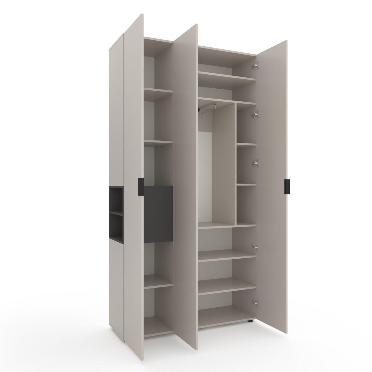 Шкаф Metkas Home A015L ЛДСП 1200x420x2300 мм Кашемир/Антрацитовый