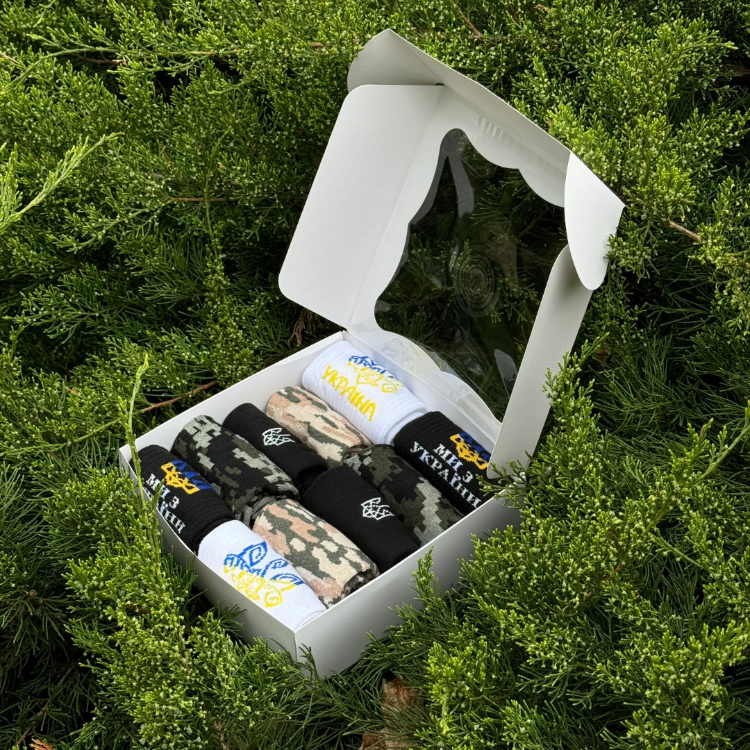 Бокс подарочный мужских носков патриотический р. 40-45 10 шт. (232426)
