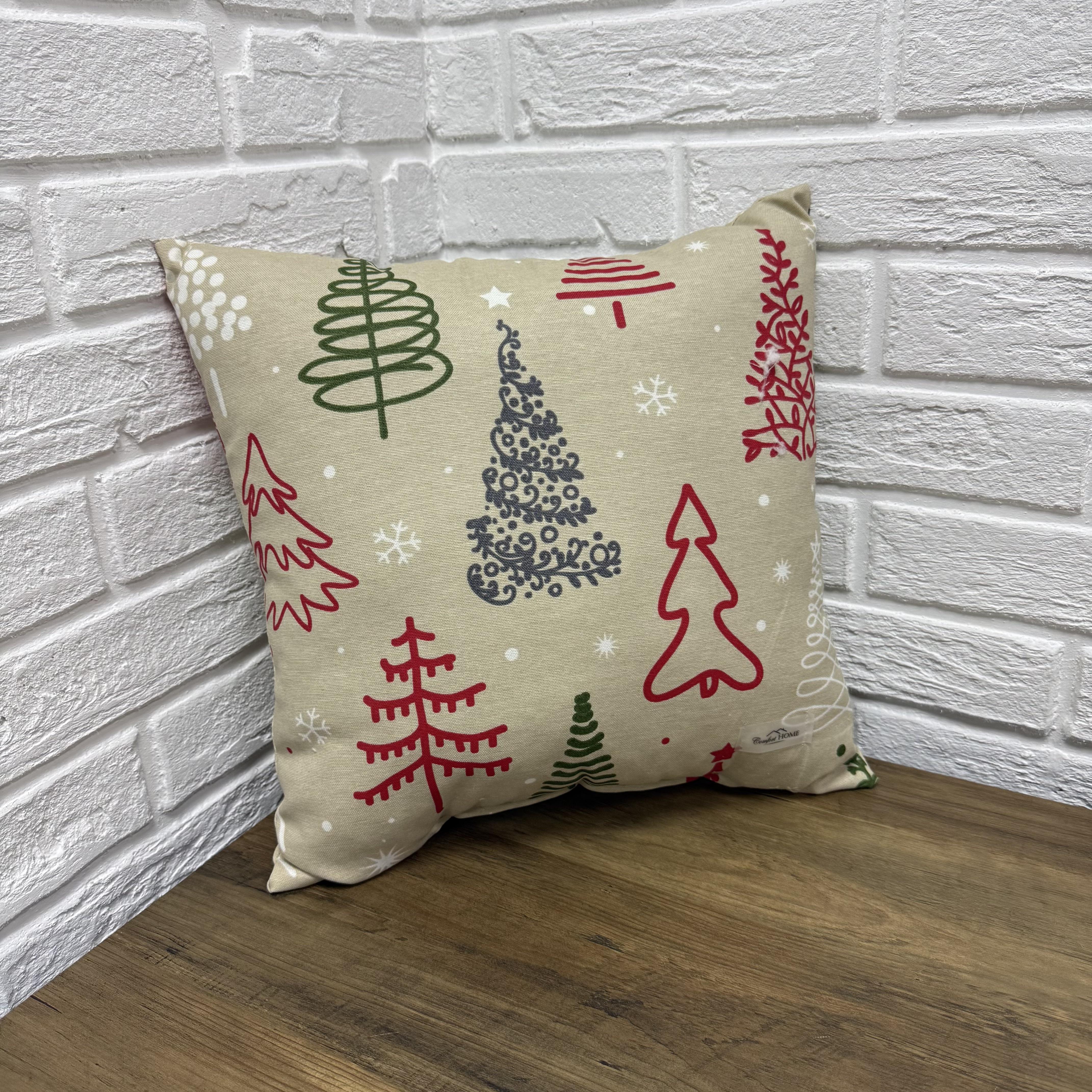 Подушка новорічна Comfort Home X-mas Big Multi Trees 40х40 см