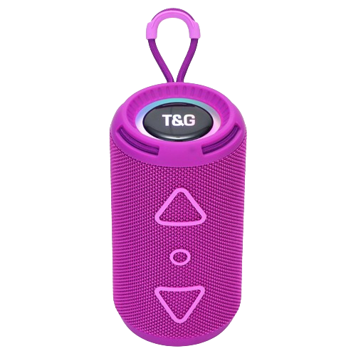 Портативная колонка T&G 656 8W с ремешком и подсветкой Purple