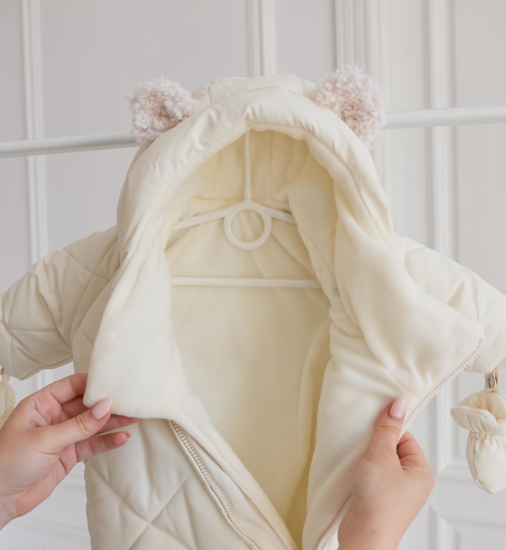 Комбінезон зимовий дитячий Polar Kid's Fantasy з рукавичками 3-6 міс. 68 см Молочний (4422) - фото 2 Комбінезон зимовий дитячий Polar Kid's Fantasy з рукавичками 3-6 міс. 68 см Молочний (4422) - фото 2