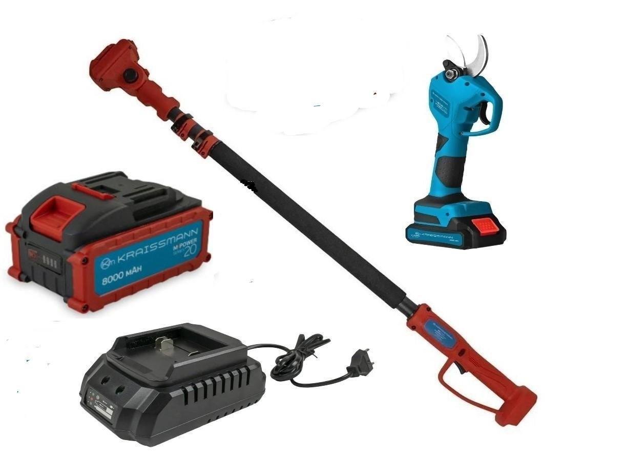 Секатор аккумуляторный KRAISSMANN 31 AGS-BL 20/2 бесщеточный с телескопической штангой VS'2500 1,6-2,5 м аккумулятор 8 Ач (22519567)